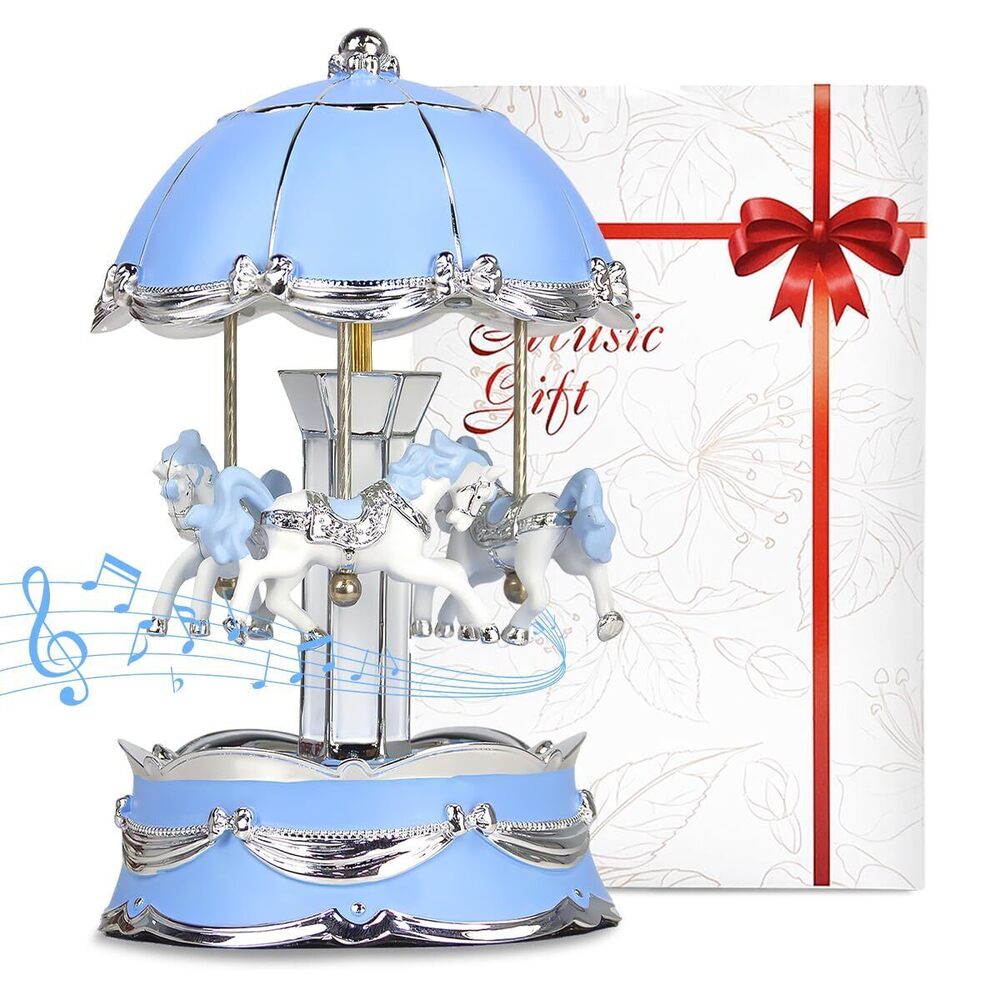4640 Carousel Horse Music Box Gifts U R My Sunshine,Color Changing LED